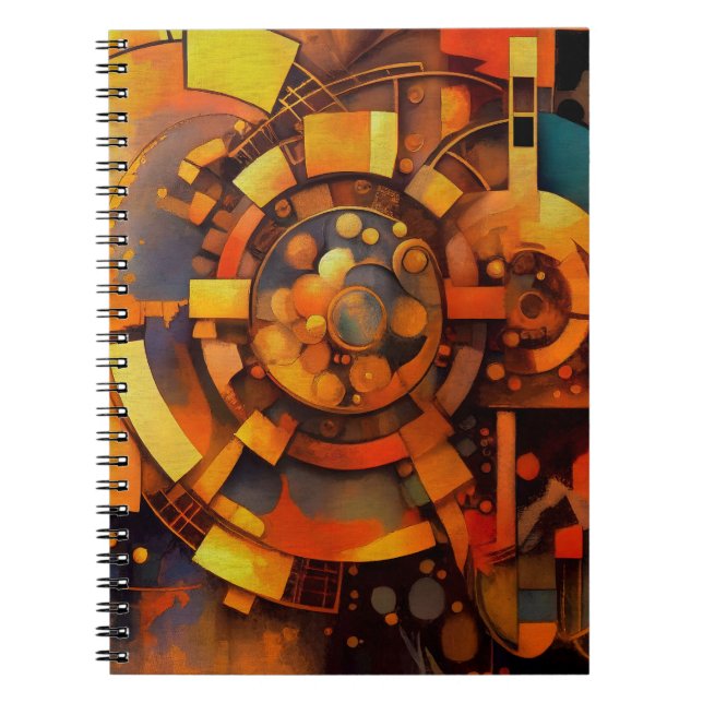 Steampunk Solar Mechanism Abstract Notebook (Front)