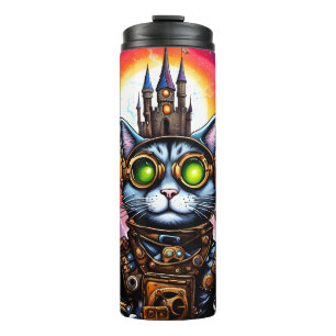 Steampunk Space Cat I Thermal Tumbler