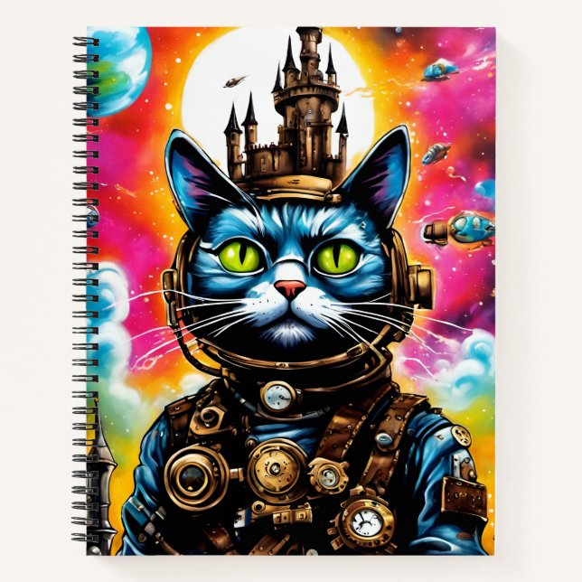 Steampunk Space Cat II Notebook (Front)