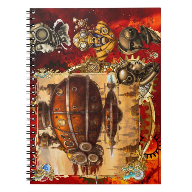 Steampunk Spaceship Notebook (Front)