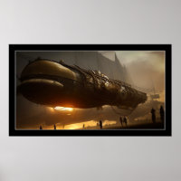 Steampunk Spaceship Poster