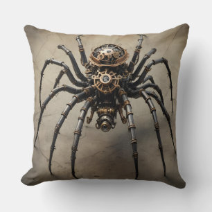 Steampunk Spider Design - Two sided Throw Pillow
