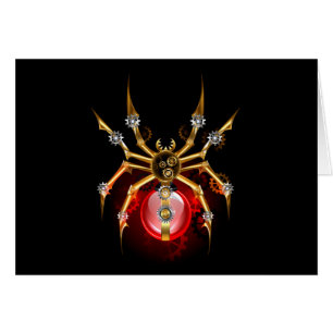 Steampunk spider on black