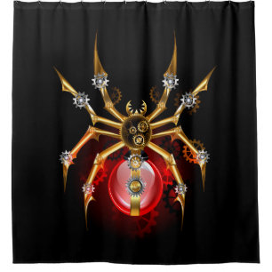 Steampunk spider on black