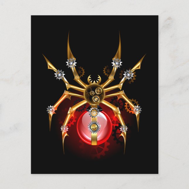 Steampunk spider on black (Front)