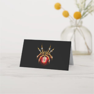 Steampunk spider on black appointment card