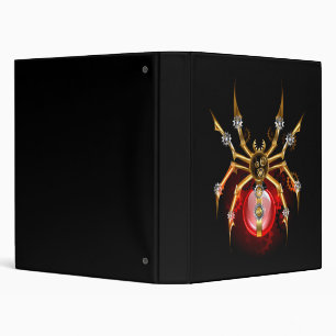 Steampunk spider on black binder