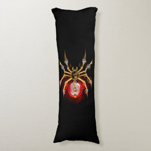 Steampunk spider on black body pillow