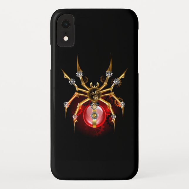 Steampunk spider on black Case-Mate iPhone case (Back)