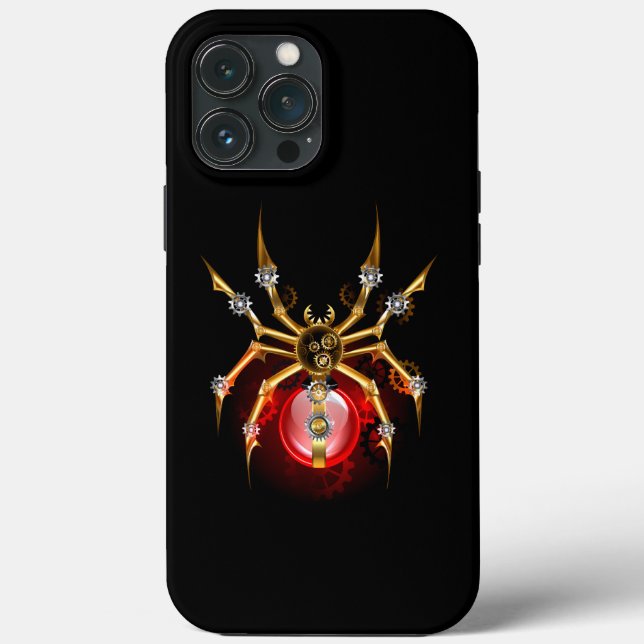 Steampunk spider on black Case-Mate iPhone case (Back)