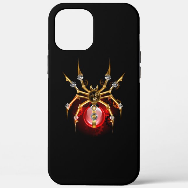 Steampunk spider on black Case-Mate iPhone case (Back)