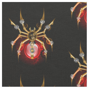 Steampunk spider on black fabric