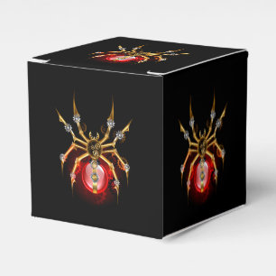 Steampunk spider on black favor box