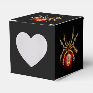 Steampunk spider on black favor box