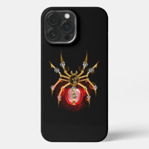 Steampunk spider on black iPhone 13 pro max case