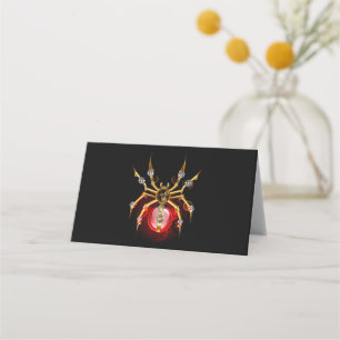 Steampunk spider on black loyalty card