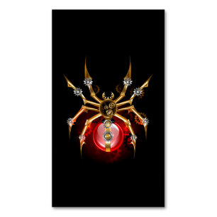 Steampunk spider on black 	Magnetic business card