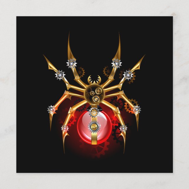 Steampunk spider on black menu (Front)