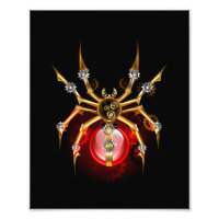 Steampunk spider on black