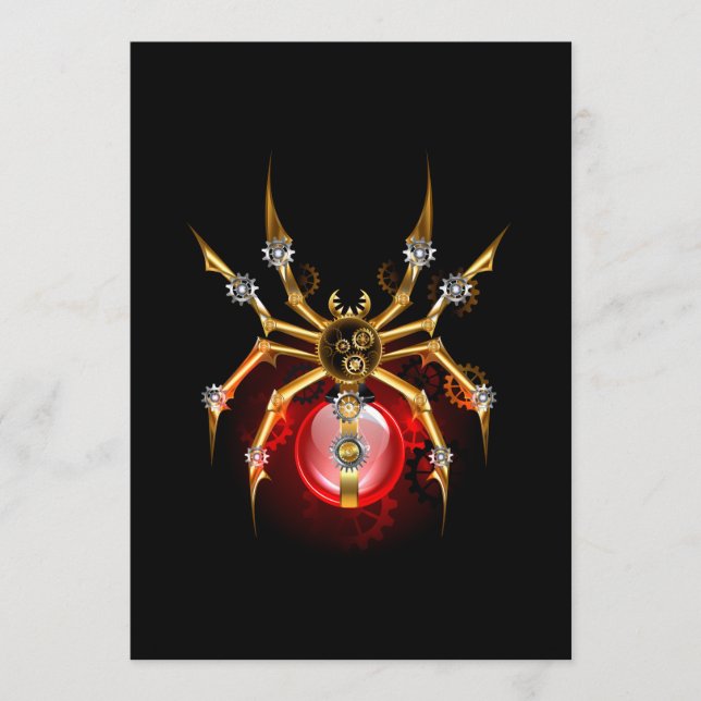 Steampunk spider on black program (Front)