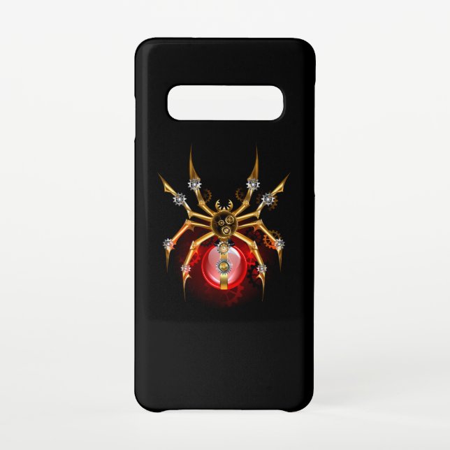 Steampunk spider on black samsung galaxy case (Back)