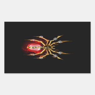 Steampunk spider on black sticker
