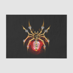 Steampunk spider on black tissue paper