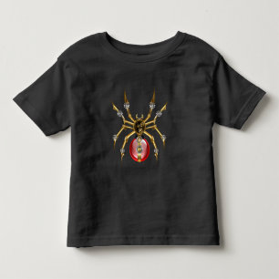 Steampunk spider on black toddler t-shirt