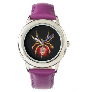 Steampunk spider on black watch