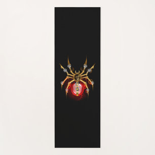 Steampunk spider on black yoga mat