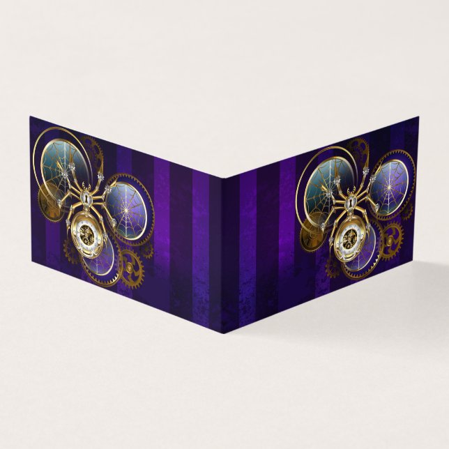 Steampunk Spider on Purple Background (Outside)