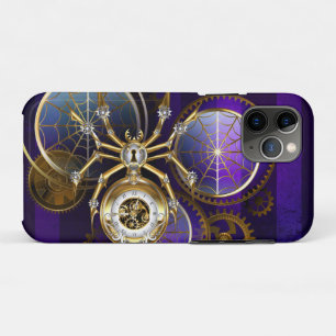 Steampunk Spider on Purple Background iPhone 11 Pro Case