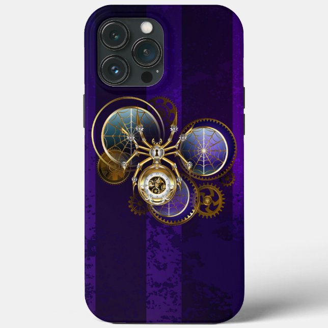 Steampunk Spider on Purple Background Case-Mate iPhone Case (Back)