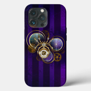 Steampunk Spider on Purple Background iPhone 13 Pro Case