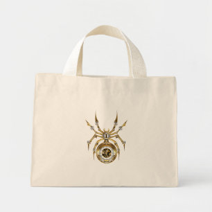 Steampunk Spider on Purple Background Mini Tote Bag