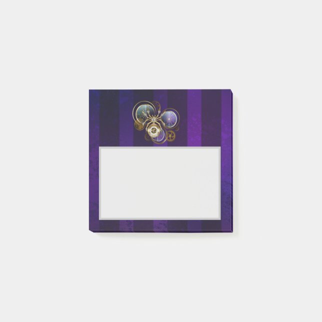 Steampunk Spider on Purple Background Post-it Notes (Front)