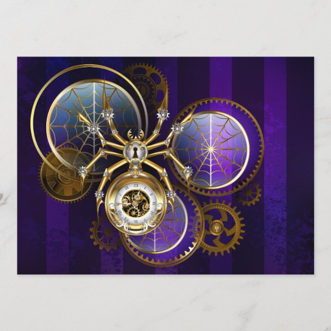 Steampunk Spider on Purple Background Program (Front)