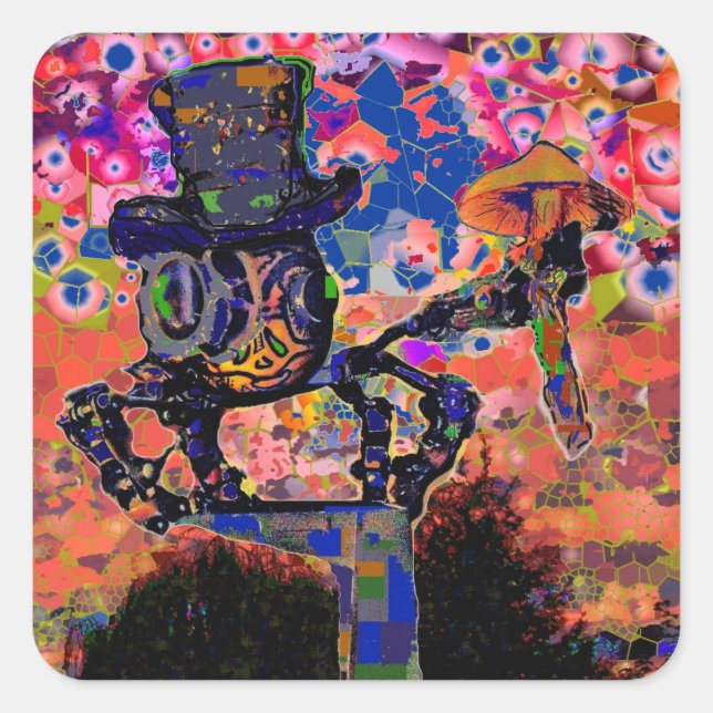 Steampunk Spider Square Sticker (Front)