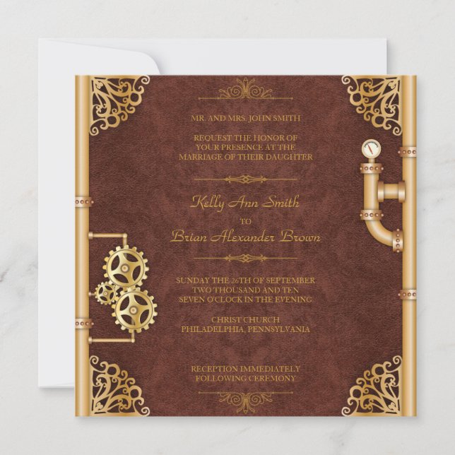 Steampunk Square Invitation (Front)