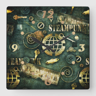 Steampunk Square Wall Clock