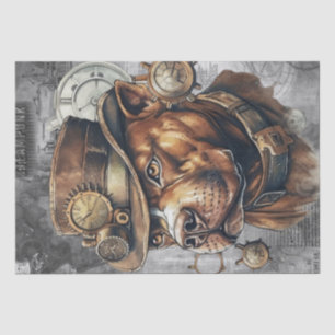 Steampunk Staffordshire Bull Terrier Dog Tissue Paper