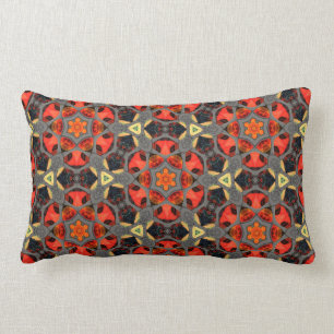 Steampunk Stained Glass Mandala II Lumbar Pillow