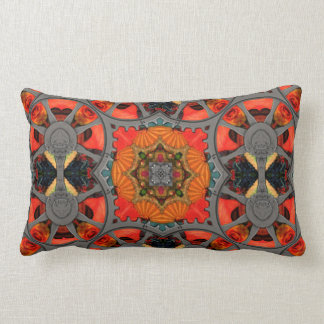 Steampunk Stained Glass Tapestry Lumbar Pillow