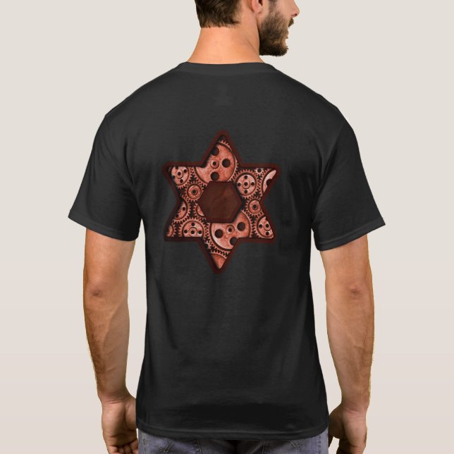 Steampunk Star of David T-Shirt (Back)