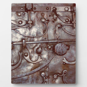 Steampunk Steel Door Pattern, Metal, Rivets, Cool Plaque