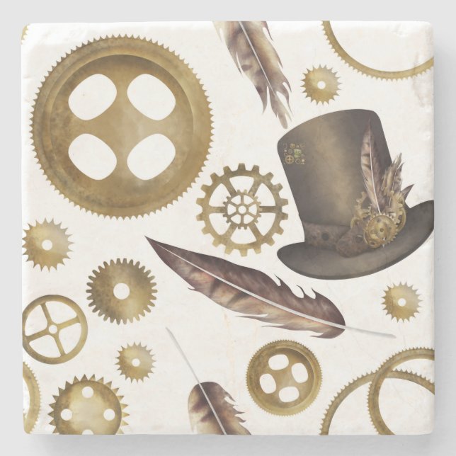Steampunk Stone Coaster (Front)