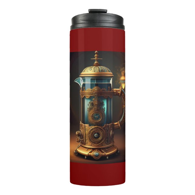 Steampunk Style French Press Thermal Tumbler (Front)