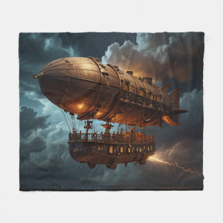 Steampunk Submersible Ocean-liner Fleece Blanket