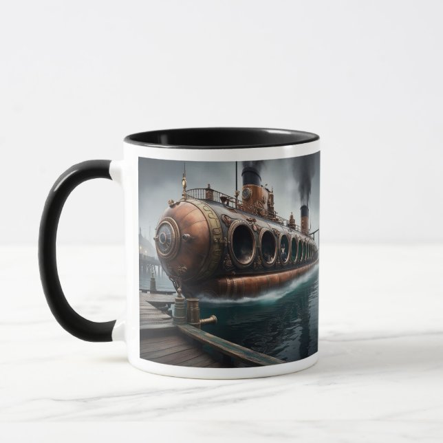 Steampunk Submersible Ocean-liner Mug (Left)