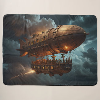 Steampunk Submersible Ocean-liner Sherpa Blanket